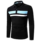 Chejarity Langarm Herren Poloshirt Klassisches Baumwolle Langarm Polohemden Longsleeve Männer Basic Golf Polohemd Lässige T-Shirt Rundhals mit Knop