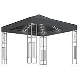 Foecy Pavillon mit Lichterketten Gartenpavillon Partypavillon Gartenzelt Partyzelt Festzelt Bierzelt Garten Zelt Outdoor Terrasse 3 x 3