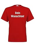 Marken T-Shirt mit Wunschtext - Rot M - Sprüche indivduell auf das T-Shirt drucken Lassen | Personalisierter Textildruck