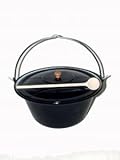 troph-e-shop Set Gulaschkessel Gulaschtopf 22 Liter Emaille + Deckel + Gratis Kochlö