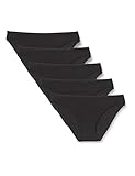 Amazon-Marke: Iris & Lilly Damen Belk002m5 Taillenslip, 5er Pack, Schwarz (Schwarz), 38 (Herstellergröße: Medium)