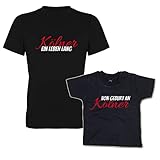 G-graphics Vater & Kind T-Shirt Set Von Geburt an - KÖLNER - ein Leben lang 293.0142 (Vater M / Kind 3-6 Monate)