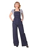 SugarShock Damen Marlene Latzhose Alanka Denim, Größe:XL, Farbe:dunkelb