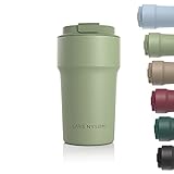 LARS NYSØM Thermo Kaffeebecher-to-go 500ml | BPA-freier Travel Mug 0.5 Liter mit Isolierung | Auslaufsicherer Edelstahl Thermobecher für Kaffee und Tee unterwegs | Teebecher (Sage)