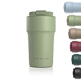 LARS NYSØM Thermo Kaffeebecher-to-go 500ml | BPA-freier Travel Mug 0.5 Liter mit Isolierung | Auslaufsicherer Edelstahl Thermobecher für Kaffee und Tee unterwegs | Teebecher (Sage)