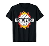 Bradford Name Volleyballspieler Jungen Ball und Netz Sportfan T-S