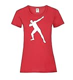 Usain Bolt Pose Frauen Lady-Fit T-Shirt Rot XS - shirt84