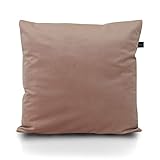 LILENO HOME Samt Kissenbezug 45x45 cm [Mauve] - 1er Set Samt Kissenhülle [ohne Füllkissen] - wasserabweisender Samt Kissenbezug mit verstecktem Reißverschluss - als Sofa u. Dek