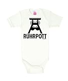 Logoshirt® Ruhrpott I Ruhrpott-Logo Babystrampler I Kleinkinder Body Off-White kurzärmlig I Lizenziertes Originaldesign I Baby-Body mit Logo-Print I Schlafstrampler 100% Baumw