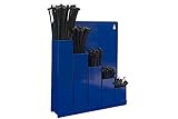 Kabelbinder-Ordnungsbox, blau - mit 5 x 100 Kabelbinder verschiedene grossen im Farbe Schwarz. Incl 2 Schrauben und Plug