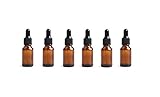 VASANA 6 x 10 ml Reagenz-Augentropfen, bernsteinfarbenes Glas, ätherisches Öl, Parfümflaschen, Aromatherapie, Flüssigkeit, Pipette, Aufbewahrungsbehälter, bernsteinfarben (Orange) - YPK22812