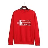 YLWXHU Kapuzenpullover Herren Damen T-Shirt Grey's Anatomy Long Sleeve Gedruckt Sweatshirt Unisex Grey-Sloan Memorial (Color : Rot, Size : XXS)
