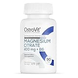 OstroVit Magnesium Citrate 400 mg + Vitamin B6 | 90 Tabletten je Packung hochdosiert | Muskulatur Knochen Regeneration Immunsystem | Nahrungsergänzung