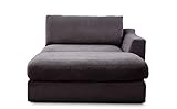 CAVADORE Sofa-Modul 'Fiona' Longchair mit Armteil rechts / XXL-Recamiere passend zur Couchgarnitur Fiona / 139 x 90 x 199 /Webstoff g