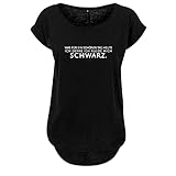 was für EIN schöner Tag Design Damen Sommer Rundhals Top Oversize Shirt mit Spruch Neu M Schwarz (B36-496-M-Schwarz)