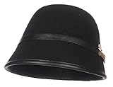 EOZY Bucket Hat Damen Melone Mütze Winterhut Glockenhut Retro Kirche Hüte Fischerhut M Schw