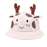UUK Baby Mädchen Jungen Hut Sommer Sonnenhüte Süße Hirsch Eimer Kappe Kinder Outdoor Strand Sonnenhüte Fischerhüte für Kinder Mesh atmungsaktiv, beige, C