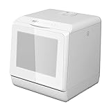 Tragbare Mini-Geschirrspülmaschine Kompakter Tischplatte Spülmaschine Freistehend Mit Edelstahl-Innenraum- Und 6-Platz-Einstellungen Rack 5 Programme LED-Anzeige Touch C