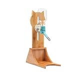 XJDZ Automatischer Standflaschen-Wasserspender Für Haustiere Höhenverstellbare Hängende Trinkflasche Für Mittelgroße Kleine Hundekatzen (Color : Blue, Size : Bamboo)