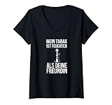 Damen Mein Tabak ist feuchter als deine Freundin rauchen Herren T-Shirt mit V