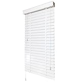 HWF Jalousien Weiß Hölzern Jalousie 50mm Lamellen, 60cm/80cm/100cm/120cm/140cm breit, Fenster Horizontale Jalousien für Schlafzimmer/Küche/Bad, Maßanfertigung (Size : 120x140cm(47.2'x55.1'))