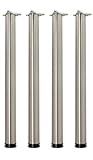 durante® Tischbeine H 710 mm 4-Set Edelstahl Optik Ø 60 mm höhenverstellbar inkl. Montag