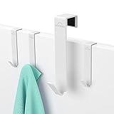MDCASA Türhaken weiß - 4 Stück - Kleiderhaken über Tür - Fensterhaken Deko - Garderoben-Haken - H