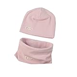 PAADIYA Baby Strickmütze+ Loop Schal Set Baumwollmütze Weich Kinder Mode Beanie Mütze Nackenwärmer Halsbänder Halstuch Herbst W