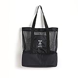 YGXICN Strandtasche Kühler Picknick Tasche wasserdichte Getränk Isoliert Picknick Tasche Handheld Mittagessen Tasche im freien Kühlschrank Reise Strand Essen (Color : Black)