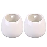 2 STÜCKE WHITEWARE Keramische Blumentopfpflanze Pflanzer Hängen Outdoor Runde Töpfe Wandtöpfe Blumentopf ohne L