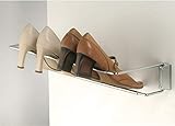 Gedotec Wand-Schuhregal Metall Schuhhalter Breite einstellbar 460-750 mm | Stahl verchromt | Schuhablage verstellbar zum selber bauen | 1 Stück - Design Schuh-Regal schmal für die Wandmontag