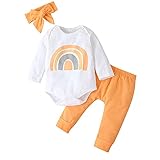 ROMIDA Unisex Baby Junge Mädchen Winter Bekleidungsset Langarm Regenbogen Baby outfit Mädchen Kleidung Set Jungen Kleidung Set Lang Neugeborenes Outfit Herbst Winter Outfits Set Baby Kleidung