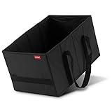 achilles Einkaufstasche faltbar, Smart-Box zum Einkaufen, Tragetasche, Aufbewahrungs-Organizer, Picknickkorb, Transportkiste, Tragekorb, Wieder verwendbare Einkaufsbox, schwarz, 37 cm x 23 cm x 21