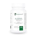 FürstenMED® Algenöl Omega 3 Vegan Kapseln Hochdosiert mit 720mg EPA & 480mg DHA pro Tagesdosis + Vitamin E - Laborgeprüft & Hergestellt in D