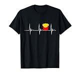 Pommes Frites Herzschlag Fritten EKG Puls Kartoffeln T-S