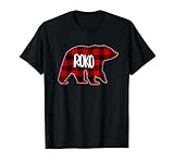 Herren Roko Bär Custom Red Buffalo Plaid Weihnachtspyjama T-S