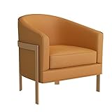 Einzelsofa 1 Sitzer,Lounge Sessel Modern Design,Stoff Lounge Sessel,Bequemer und Moderner Ohrensessel,Sessel für Wohnzimmer Schlafzimmer Büro(Color:Gelb)