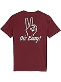 Du Hirsch Herren T-Shirt Bayerisch Ois Easy Weinrot XXL