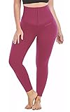 LUOWAN Hohe Taille Korsett Leggings für Frauen Bauch Kontrolle Trainer Yoga Hosen - Violett - XX-Larg