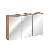 Lomadox Spiegelschrank Bad mit Beleuchtung 120 cm in Artisan Eiche Nb, B/H/T: ca. 120/69,4/20