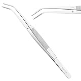 Schwertkrone gebogene Pinzette anatomisch mit Führungsstift gekröpft gerieft - E