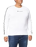 Champion Herren American Tape Long Sleeve T-Shirt, weiß, M