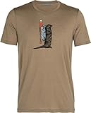 icebreaker M Tech Lite Short-Sleeve Crewe Otter Paddle Braun, Herren Merino T-Shirt, Größe L - Farbe F
