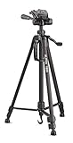 Cullmann - 52119 - Alpha 1800 Stativ Mobile BT m. Smartphonehalter und Bluetooth-Auslöser (Auszugshöhe 140 cm, Packmaß 56 cm, mit 3-Wege-Kopf, max. Tragkraft 2 kg, Gewicht 900 g), schw