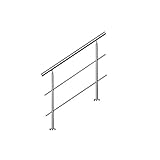 MCTECH® Geländer Edelstahl Handlauf Treppengeländer 2 Pfosten mit/ohne Querstreben für Treppen Balkon Brüstung (80cm, 2 Querstreben)