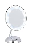 WENKO LED Kosmetikspiegel Style Chrom - Standspiegel, Kunststoff, 17.5 x 28 x 12 cm, C