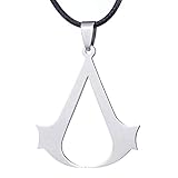 Leichter Luxus Einfache Persönlichkeit Edelstahl Rollenspiel Assassin Fan Silber Assassin'S Creed Halskette Anhänger Schmuck Weihnachtsgeschenk