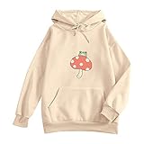 Frauen Fun Tier Druck Kapuzenpullover Oberteile Drawstring Hooded Bluse Tee Damen Casual Slim Fit Hoodie Tops Damen Elegant Langarm Hemd Pullover Tee Sweatshirt T-Shirt mit Käng