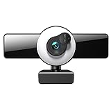 Foralidora 4K Webcam mit Licht und Daten Schutz Abdeckung, Auto Fokus, Plug &, Web Kamera für Pc Laptop Desktop Comp