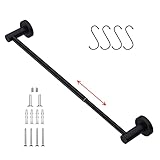 iMomwee SUS304 Edelstahl Ölgerieben Schwarz Badetuchhalter Wandmontage Handtuchhalter für Badezimmer Küche Waschraum 2,5 cm Durchmesser Handtuchstange mit Hak